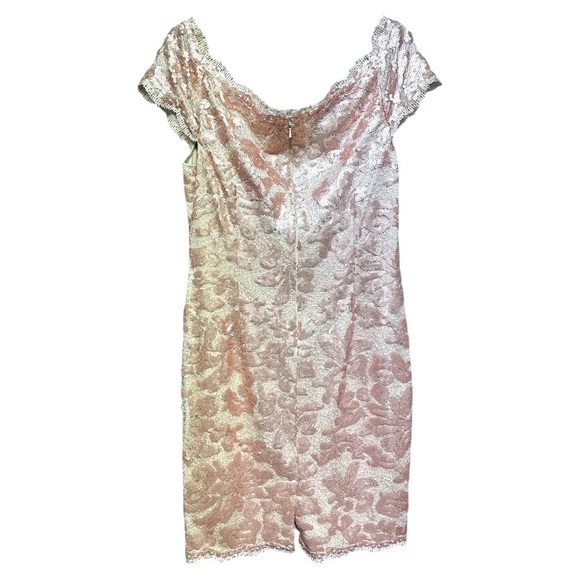 JS Collection Off The Shoulder Sequined Sheath Dress Size 14 - Picture 3 of 9